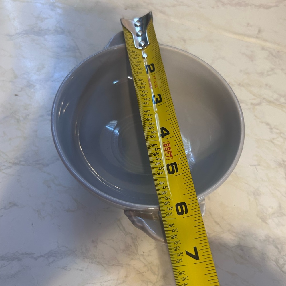 Vintage Fiesta Grey Double Handled Cream Soup Bowl 50’s - Picture 14 of 15